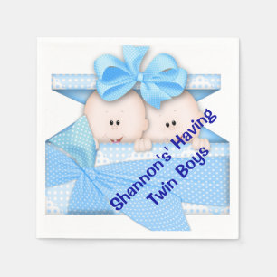 Serviette En Papier Papier Baby shower pour garçon jumeaux