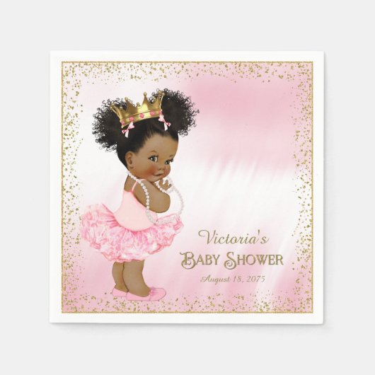 Serviette En Papier Papier Baby shower Princess Ethnique (Devant)