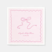 Serviette En Papier Papier Baby shower rose cabot ondulé Napkin (Devant)