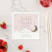 Serviette En Papier Papier Baby shower rose petit étoile Twinkle (En situation)