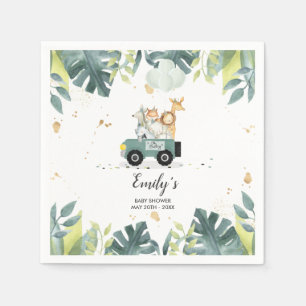 Serviette En Papier Papier Baby shower Safari Napkin Drive Par Douche