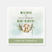 Serviette En Papier Papier Baby shower singe (Devant)