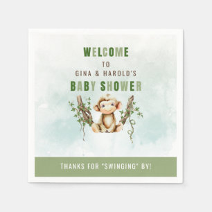 Serviette En Papier Papier Baby shower singe