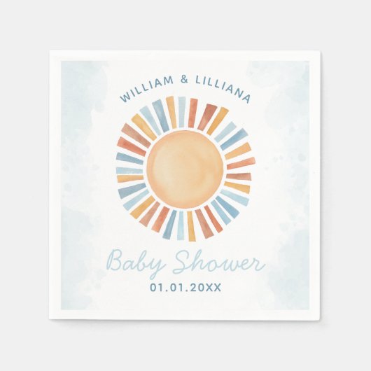 Serviette En Papier Papier Baby shower Sunshine Napkin (Devant)