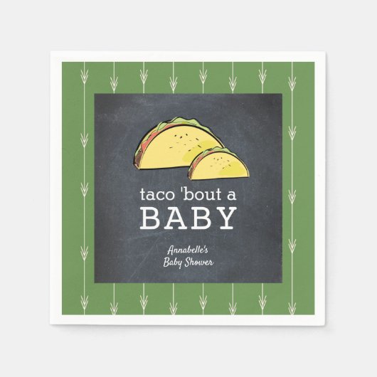 Serviette En Papier Papier Baby shower Taco Bout a Baby Fiesta (Devant)