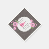 Serviette En Papier Papier Baby shower Tipi rose Napkin (Coin)