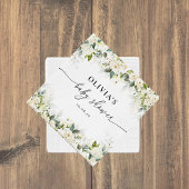 Serviette En Papier Papier Baby shower vert Roses blanches