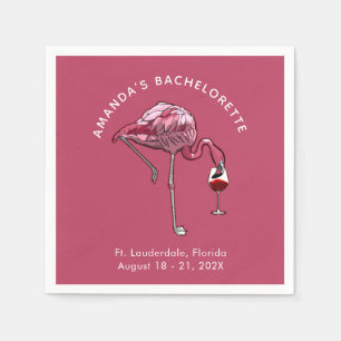 Serviette En Papier Papier Bachelorette personnalisé Flamant rose mign