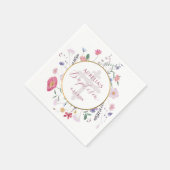 Serviette En Papier Papier Baptême Cercle fleur sauvage Napkin (Coin)
