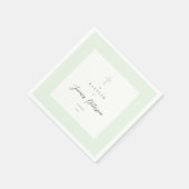 Serviette En Papier Papier Baptême Élégant Sage Green Napkin (Coin)