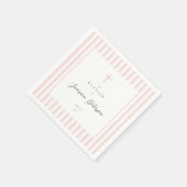 Serviette En Papier Papier Baptême Rose Élégant (Coin)