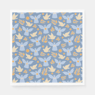 Serviette En Papier Papier Baptism Dove and Angel