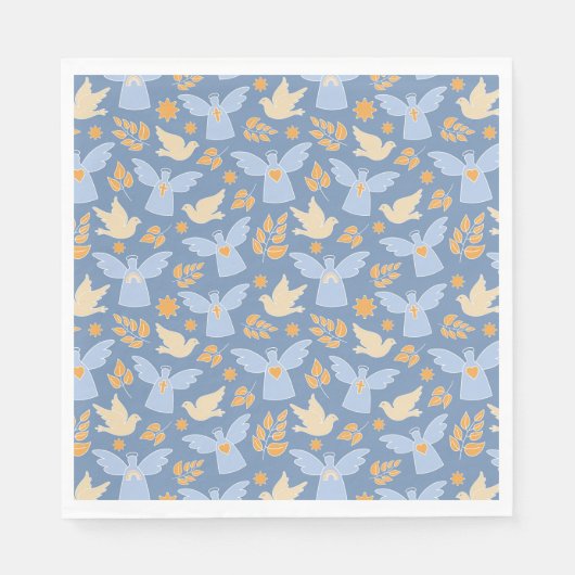 Serviette En Papier Papier Baptism Dove and Angel (Devant)