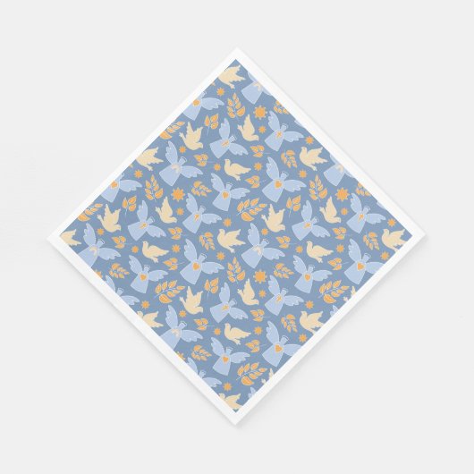 Serviette En Papier Papier Baptism Dove and Angel (Coin)
