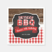Serviette En Papier Papier BBQ Anniversaire - Rouge (Devant)