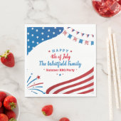 Serviette En Papier Papier BBQ Été 4 juillet Famille Personnalisé (En situation)