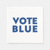 Serviette En Papier Papier blanc bleu bleu "Votez bleu" (Devant)