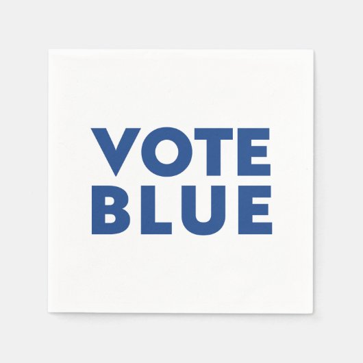 Serviette En Papier Papier blanc bleu bleu "Votez bleu" (Devant)