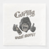 Serviette En Papier Papier blanc de la bière Gorilla Napkin (Devant)