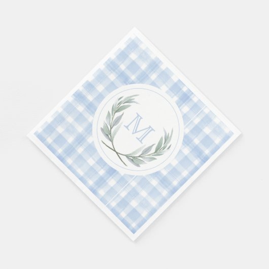 Serviette En Papier Papier blanc En vichy Laurel Crest (Coin)