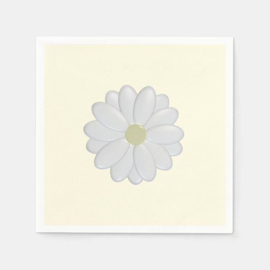 Serviette En Papier Papier blanc Fleur Faisy (Devant)