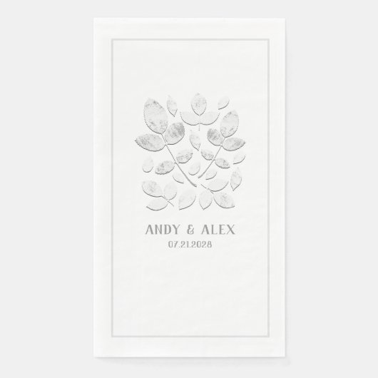 Serviette En Papier Papier blanc Mariage Haven (Devant)