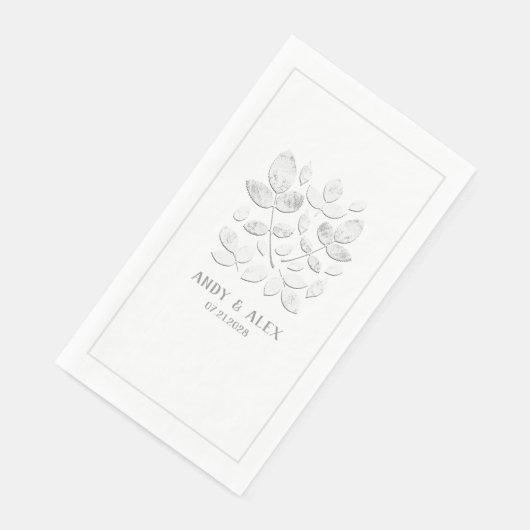 Serviette En Papier Papier blanc Mariage Haven (Coin)