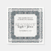 Serviette En Papier Papier blanc Mariage Tribal Black moderne (Devant)