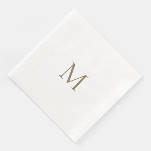 Serviette En Papier Papier blanc Monogramme or simple Napkin (Coin)