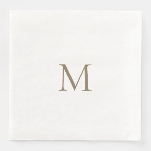 Serviette En Papier Papier blanc Monogramme or simple Napkin