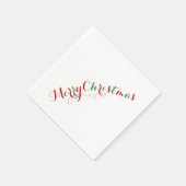 Serviette En Papier Papier blanc rouge Joyeux de Noël (Coin)