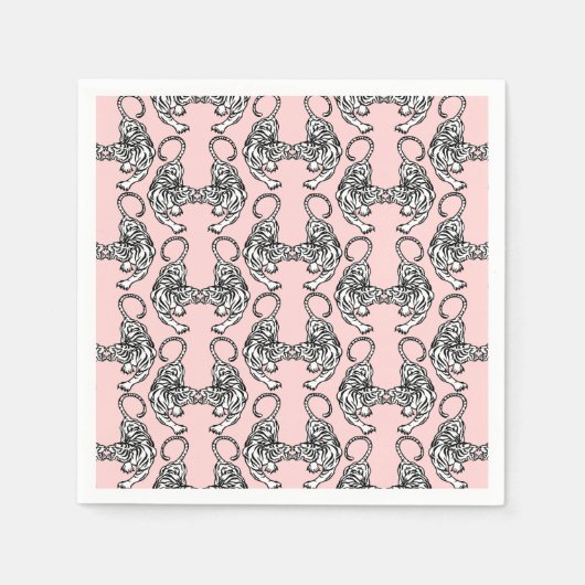 Serviette En Papier Papier blanc Tigre (Devant)