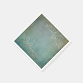 Serviette En Papier Papier bleu antique et dentelle Napkin (Coin)