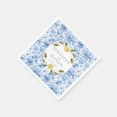 Serviette En Papier Papier bleu citron italien mariage serviettes (Coin)