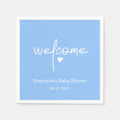 Serviette En Papier Papier bleu coeur minuscule serviettes pour douche (Devant)