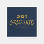 Serviette En Papier Papier bleu de la Marine (Devant)