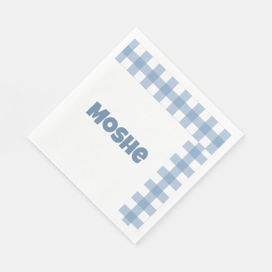 Serviette En Papier Papier bleu en vichy anniversaire (Coin)