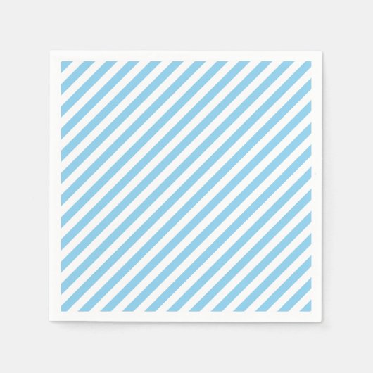 Serviette En Papier Papier Bleu et Blanc Moyenne Diagonale Bébé (Devant)