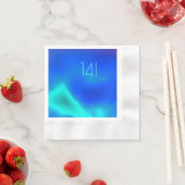 Serviette En Papier Papier bleu et vert de mer Napkin (En situation)