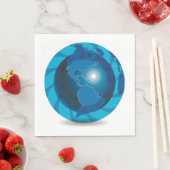 Serviette En Papier Papier bleu Globe (En situation)