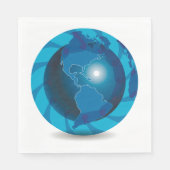 Serviette En Papier Papier bleu Globe (Devant)