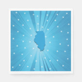 Serviette En Papier Papier bleu Illinois (Devant)