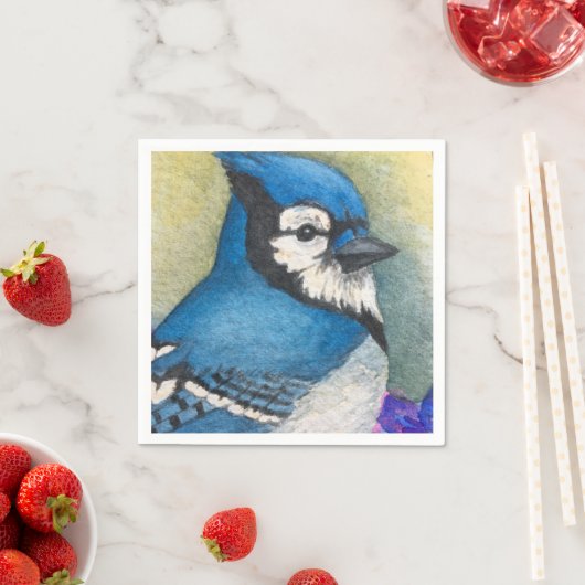 Serviette En Papier Papier bleu Jay Naples Oiseau Art Bluejay (En situation)