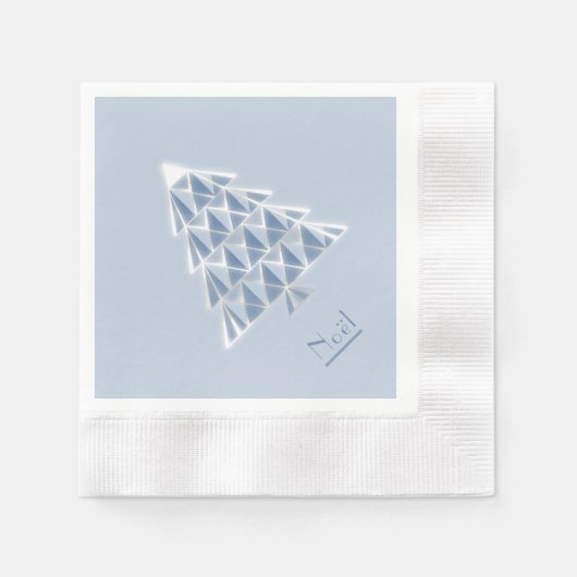 Serviette En Papier Papier bleu Joyoux Noel Napkin (Devant)
