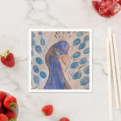 Serviette En Papier Papier bleu Peacock (En situation)