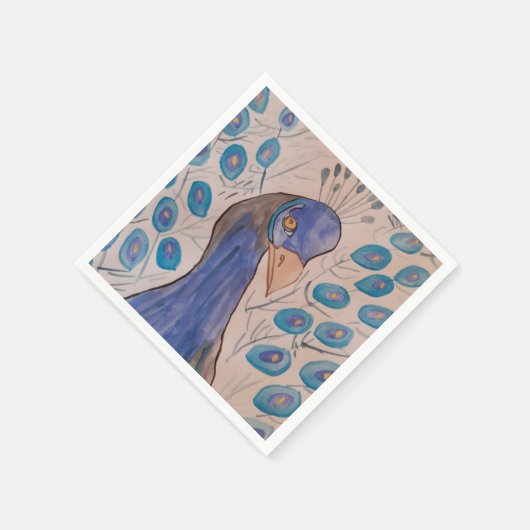 Serviette En Papier Papier bleu Peacock (Coin)