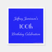 Serviette En Papier Papier bleu royal serviettes, fête du 100e anniver (Devant)