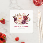 Serviette En Papier Papier Boho Russe Rouge Bourgogne (En situation)