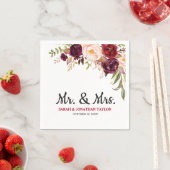 Serviette En Papier Papier Boho Russe Rouge Bourgogne (En situation)