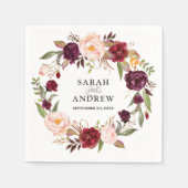 Serviette En Papier Papier Boho Russe Rouge Bourgogne (Devant)